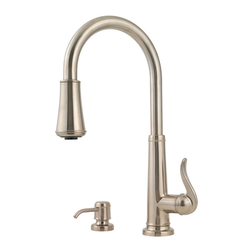 Pfister GT529-YPK Ashfield Pull-Down Sprayer Kitchen Faucet, Brushed Nickel
