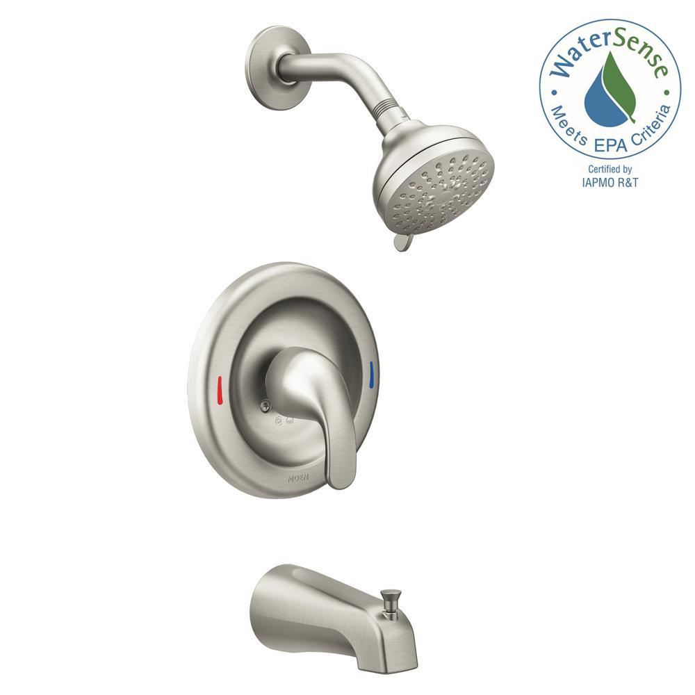 MOEN 82613SRN Adler 4-Spray Tub and Shower Faucet w/ Valve, Brushed Nickel