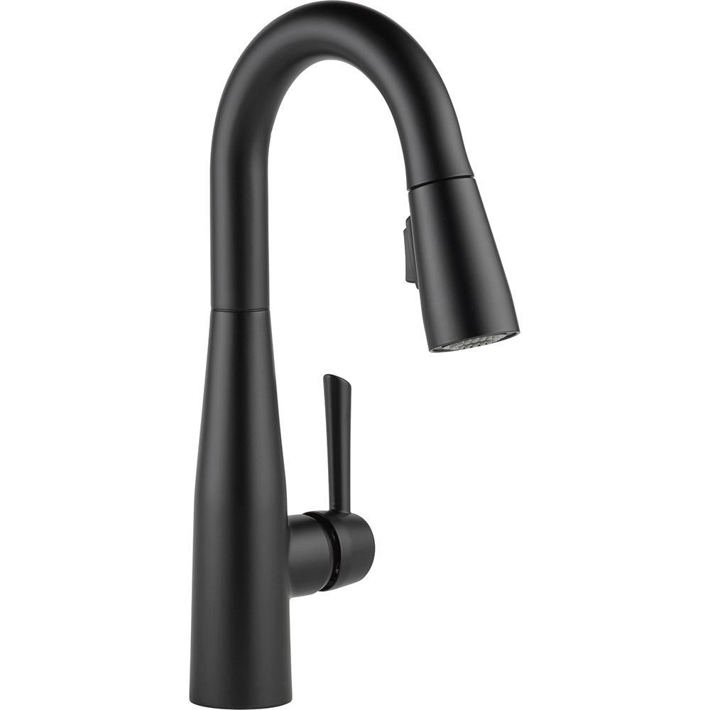 Delta 9913-BL-DST Essa Bar Faucet with MagnaTite Docking in Matte Black