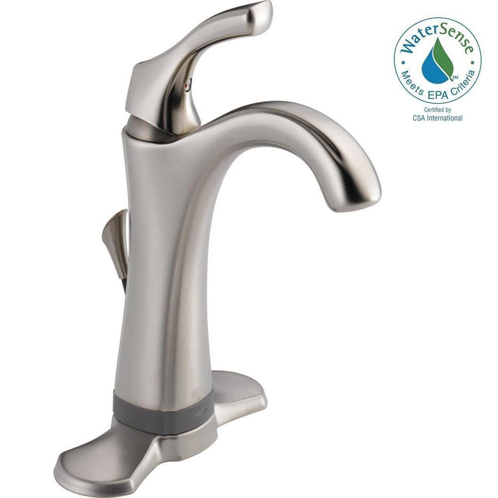Delta 592T-SS-DST Addison 1-Hole 1-Handle Touch20.xt Bathroom Faucet Stainless