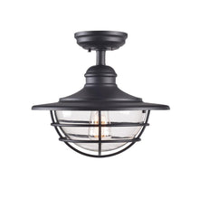 Load image into Gallery viewer, Kenroy Home 93669BL Eli 1-Light Black Semi-Flush Mount
