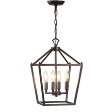 Load image into Gallery viewer, JONATHAN Y JYL7436A Pagoda 12&quot; 4Bulb Oil Rubbed Bronze Lantern Metal LED Pendant
