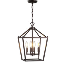 Load image into Gallery viewer, JONATHAN Y JYL7436A Pagoda 12&quot; 4Bulb Oil Rubbed Bronze Lantern Metal LED Pendant
