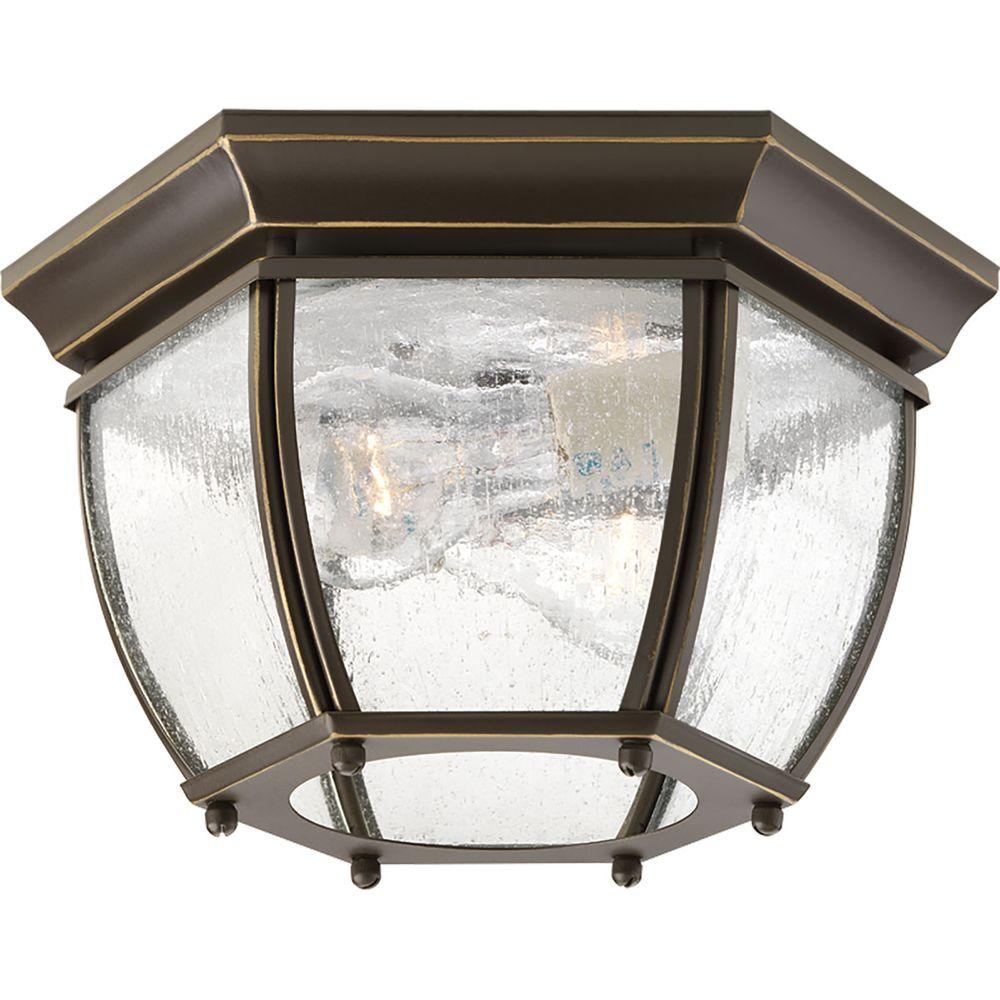 Progress Lighting Roman Coach 2-Light Antique Bronze Flushmount P6019-20