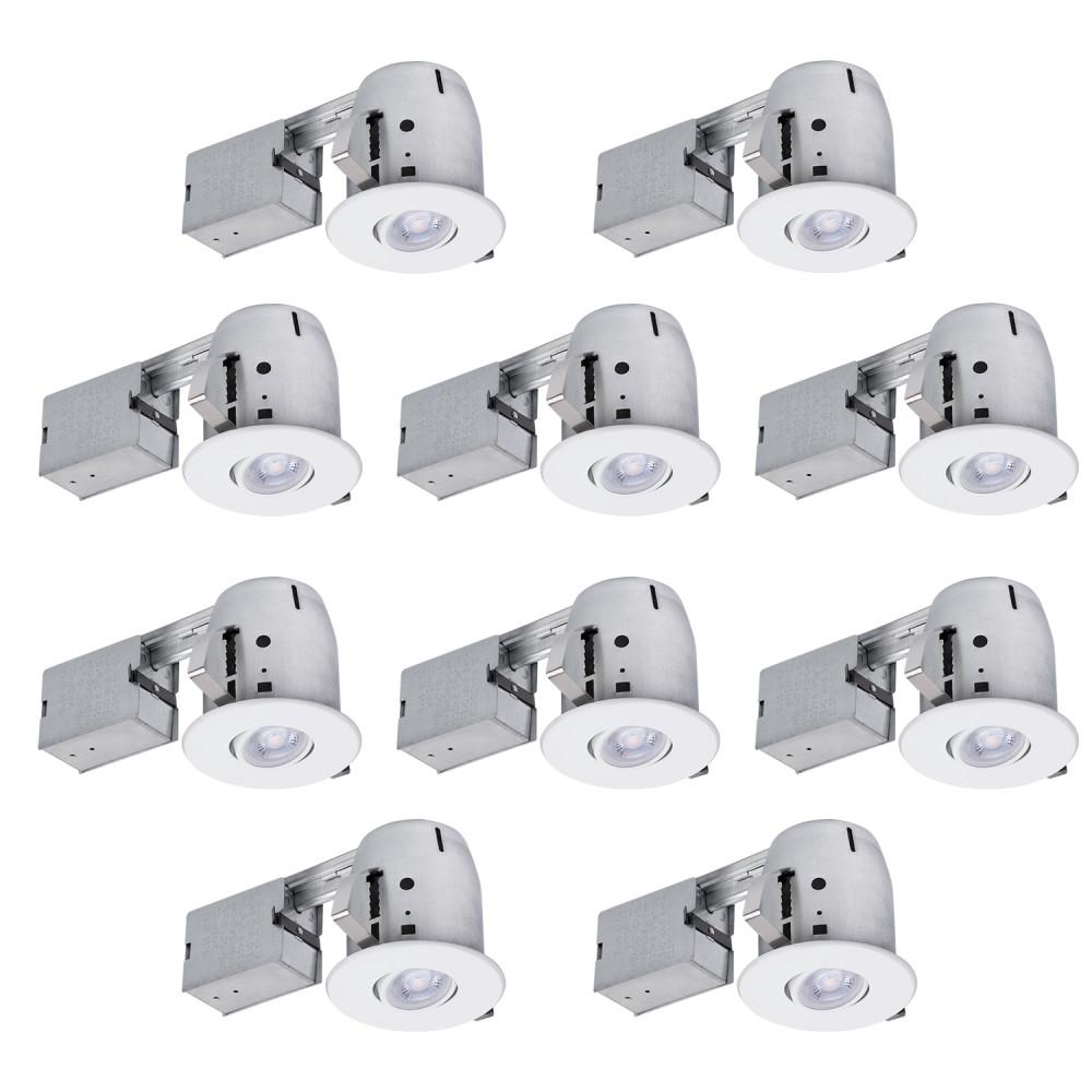 Globe Electric 90540 4 in. White Dimmable Recessed Lighting Kit (10-Pack)