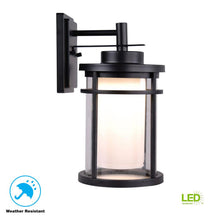 Load image into Gallery viewer, Home Decorators DW7178BK Black Outdoor LED Medium Wall Light Lantern 1000707892
