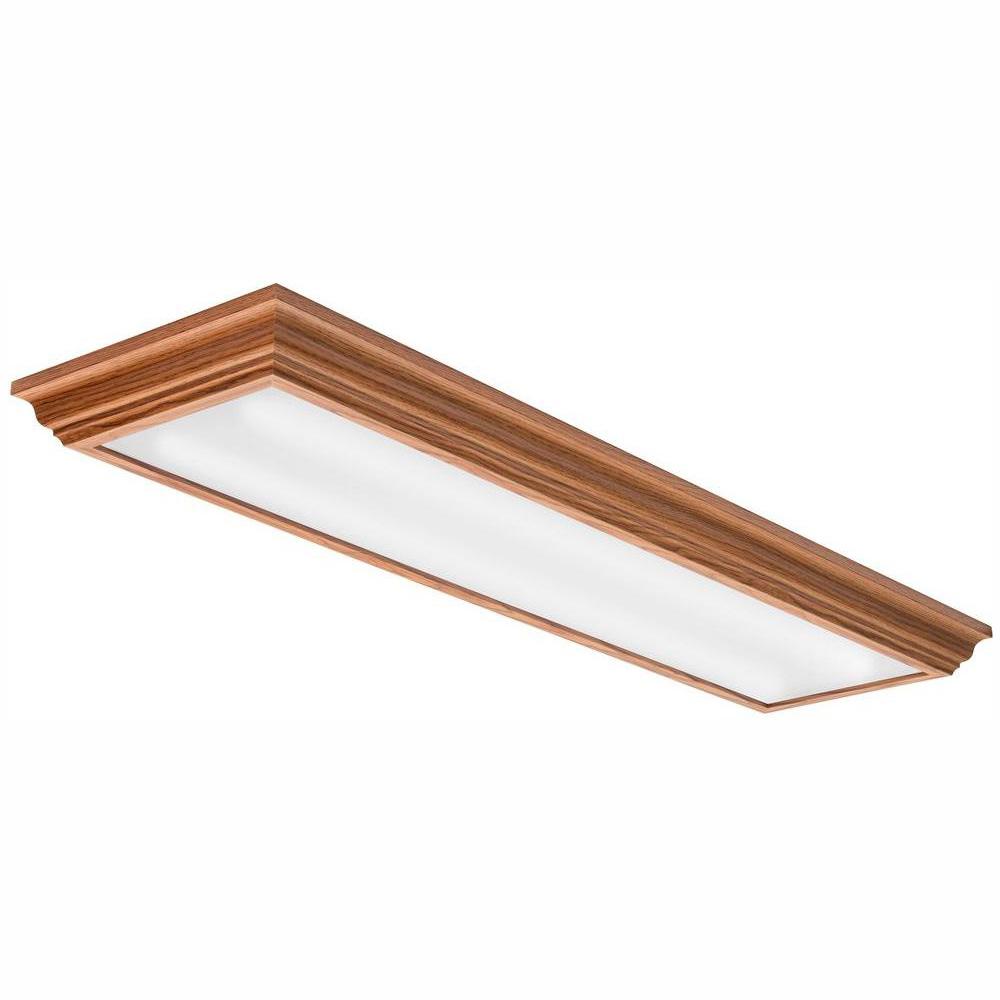 Lithonia Lighting Cambridge 4 ft. Matte Oak LED Flush Mount FMFL 30840 CAML OA