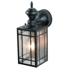 Load image into Gallery viewer, Heath Zenith 1-Light Black Motion Activated Outdoor Wall Lantern Sconce HZ4152BK
