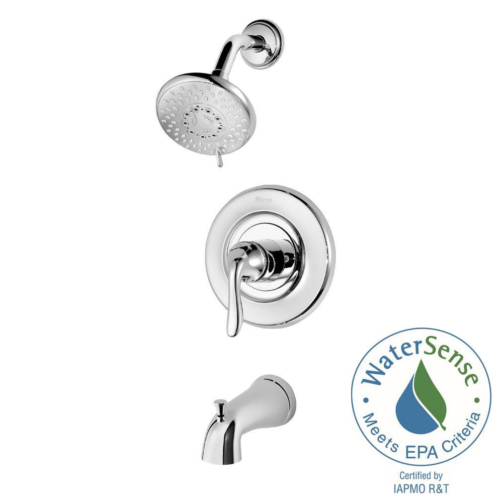 Pfister R90-WS-TN2C Universal 1-Handle Tub and Shower Faucet Trim Kit, Chrome