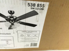 Load image into Gallery viewer, Hampton Bay SW1321BN Scottsdale 52&quot; Indoor Brushed Nickel Ceiling Fan 538855
