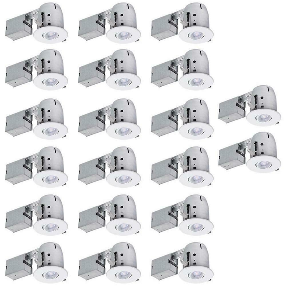 Globe Electric 4 in. 90948 White Dimmable Recessed Lighting Kit (20-Pack)
