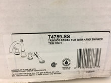 Load image into Gallery viewer, Delta T4759-SS Trinsic Deck-Mount Roman Tub Faucet Trim Kit Only, Stainless
