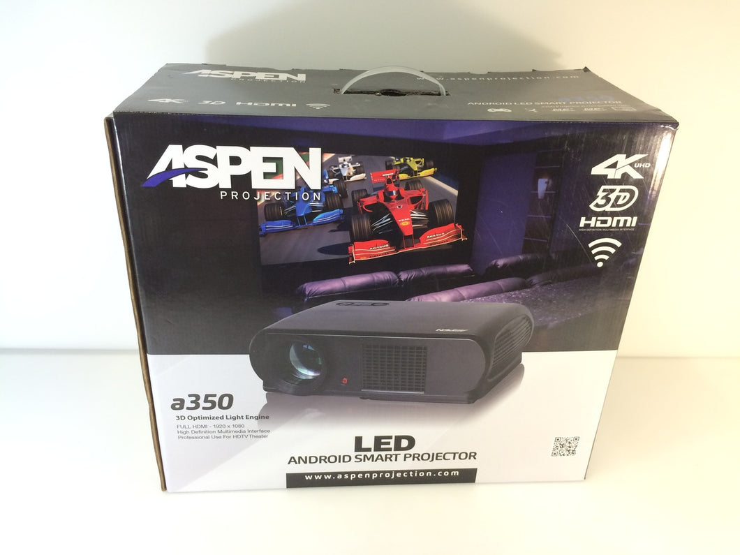 Aspen Projection A350 3D Optimized Light Full HDMI LED Android Smart Projector