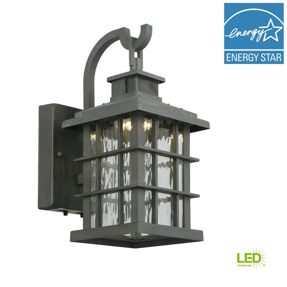 HDC Summit Ridge Zinc Motion Sensor LED Small Wall Mount Lantern 1002246439