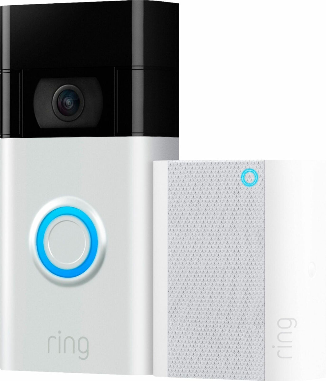 Ring 1080P Smart Wi-Fi Video Door Bell Camera Satin Nickel w/ Chime 8VRAXZ-SEN0