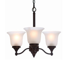 Load image into Gallery viewer, Portfolio FD15-094-1 Roseall 3-Light OB Bronze Glass Shaded Chandelier 759874
