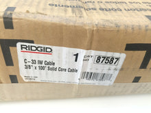 Load image into Gallery viewer, RIDGID 87587 C33 3/8 in. x 100 ft. Integral-Wound Solid-Core Cable

