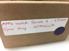 Load image into Gallery viewer, Apple Watch Series3 38mm MTF02LL/A Space Gray Aluminum Case Black Sport Band
