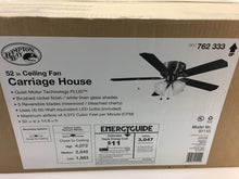 Load image into Gallery viewer, Hampton Bay 46010 Carriage House 52&quot; LED Brushed Nickel Ceiling Fan 762333
