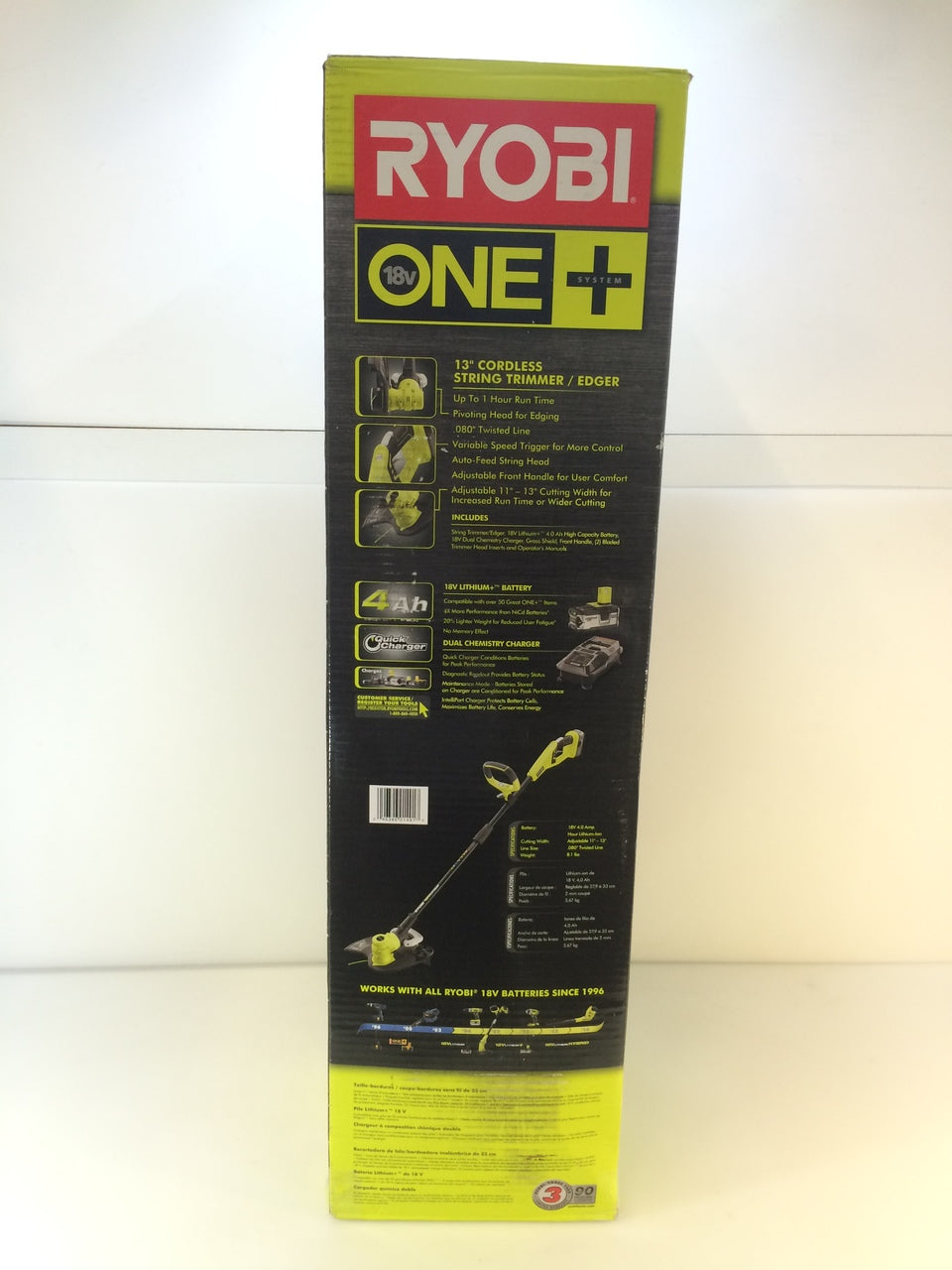 Ryobi P2080 18-Volt Lithium-Ion Cordless String Trimmer/Edger – NT