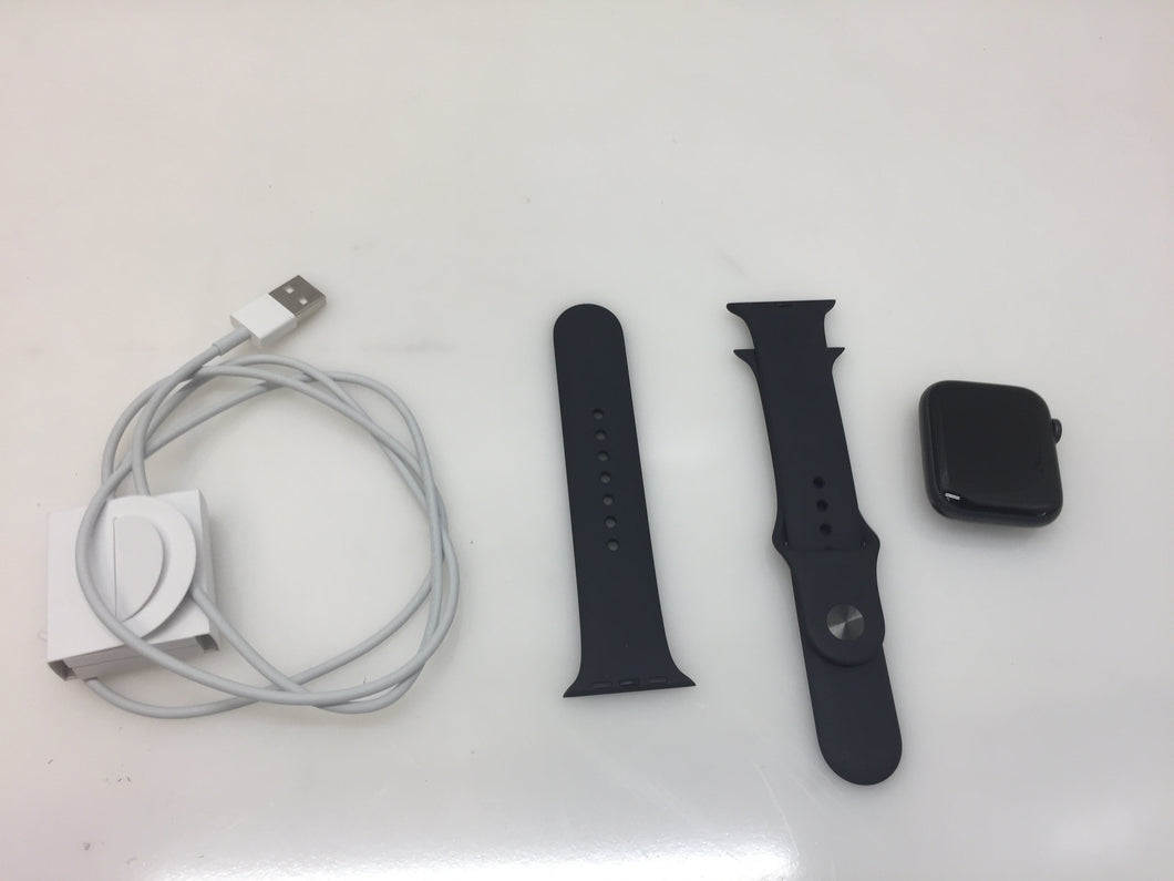 Apple Watch Series 4 MU6D2LL/A 44mm Space Gray Aluminum Case Black Sport Band