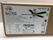 Load image into Gallery viewer, Hampton Bay Wellton 54 in LED Brushed Nickel DC Motor Ceiling Fan AM588-BN
