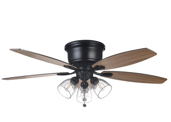 Hampton Bay Stoneridge 52 in. Matte Black Hugger LED Ceiling Fan 51829