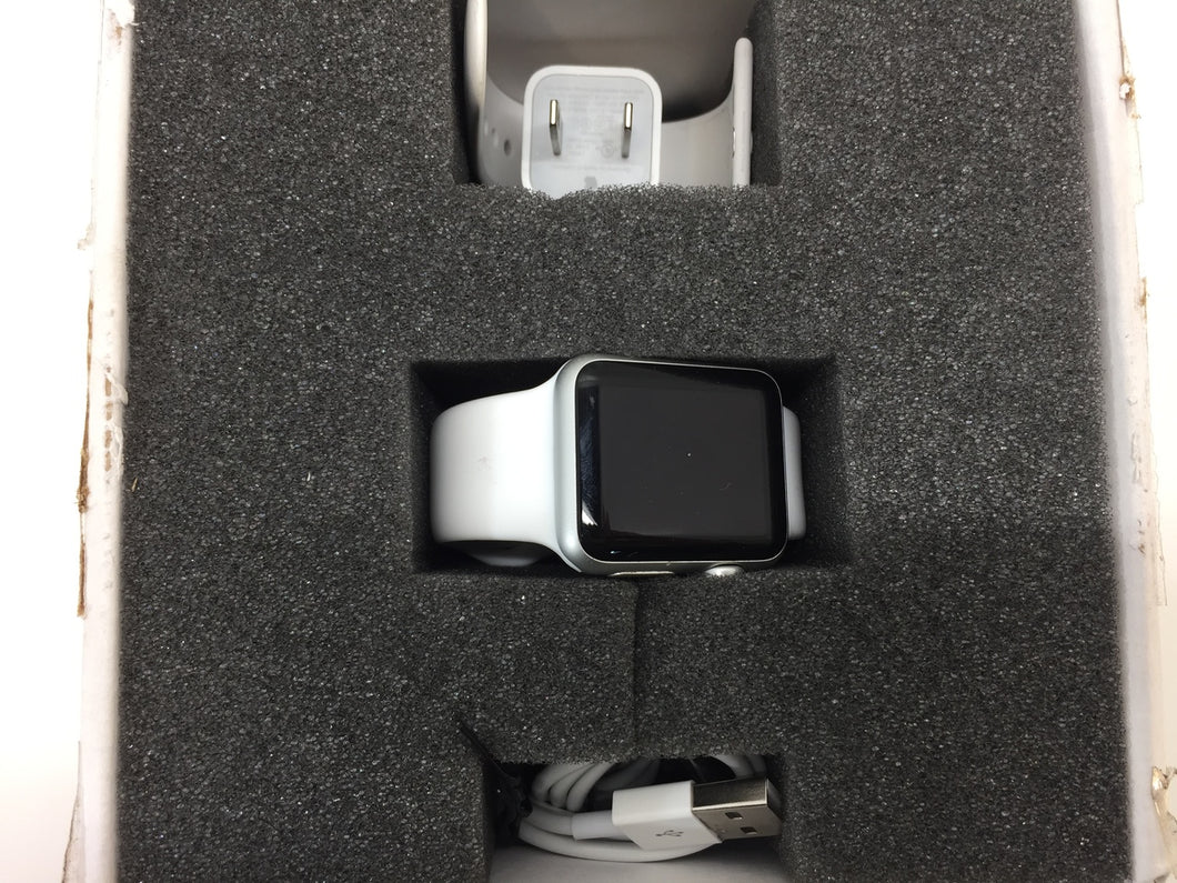 Apple Watch Sport 38mm Aluminum Case White Sport Band - (MJ2T2LL/A)