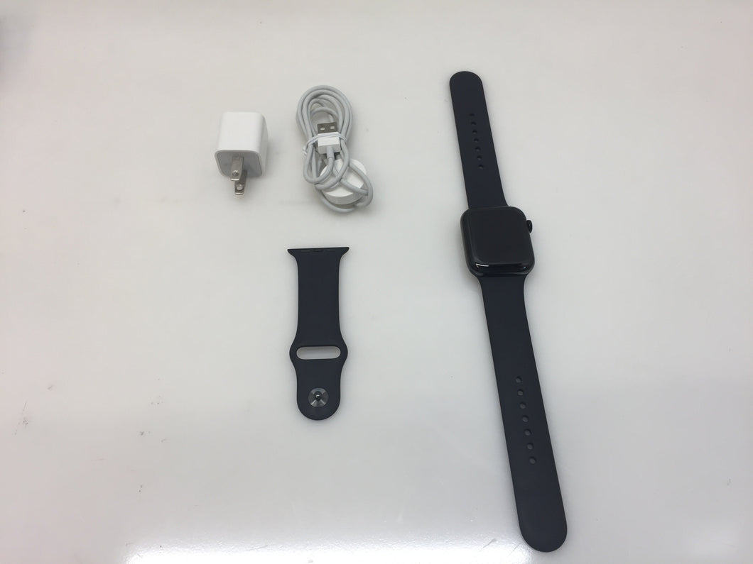 Apple Watch Series 4 MTV52LL/A 44mm Stainless Steel Case Black Sport Band