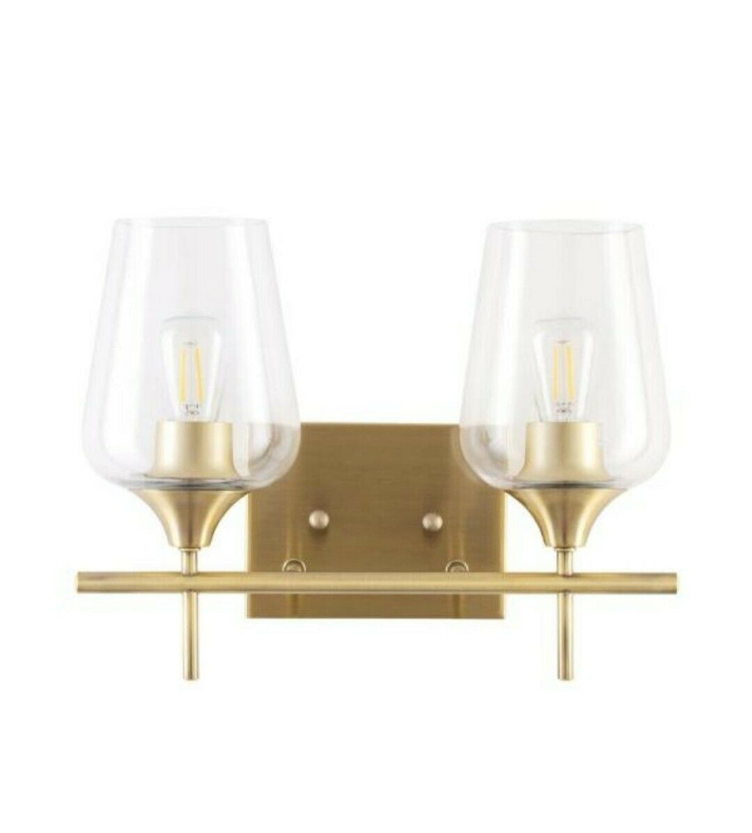 Merra 2-Light Antique Brass Wall Sconce Vanity Lights HCF-2802-GD-BNHD-1