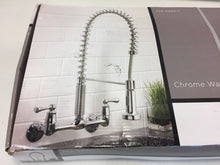 Load image into Gallery viewer, Tosca 255-K820-T 2-Handle Wall-Mount Pull-Down Sprayer Kitchen Faucet Chrome
