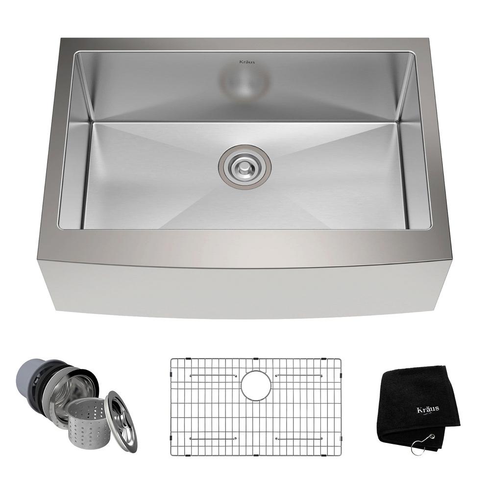 KRAUS KHF200-30 Farmhouse Apron Front Stainless Steel 30