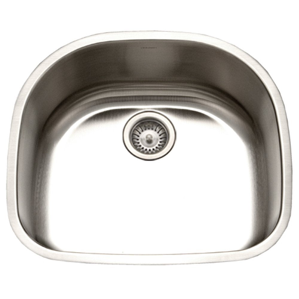 Houzer STS-1400-1 Eston Undermount Stainless Steel Single D Bowl Kitchen Sink