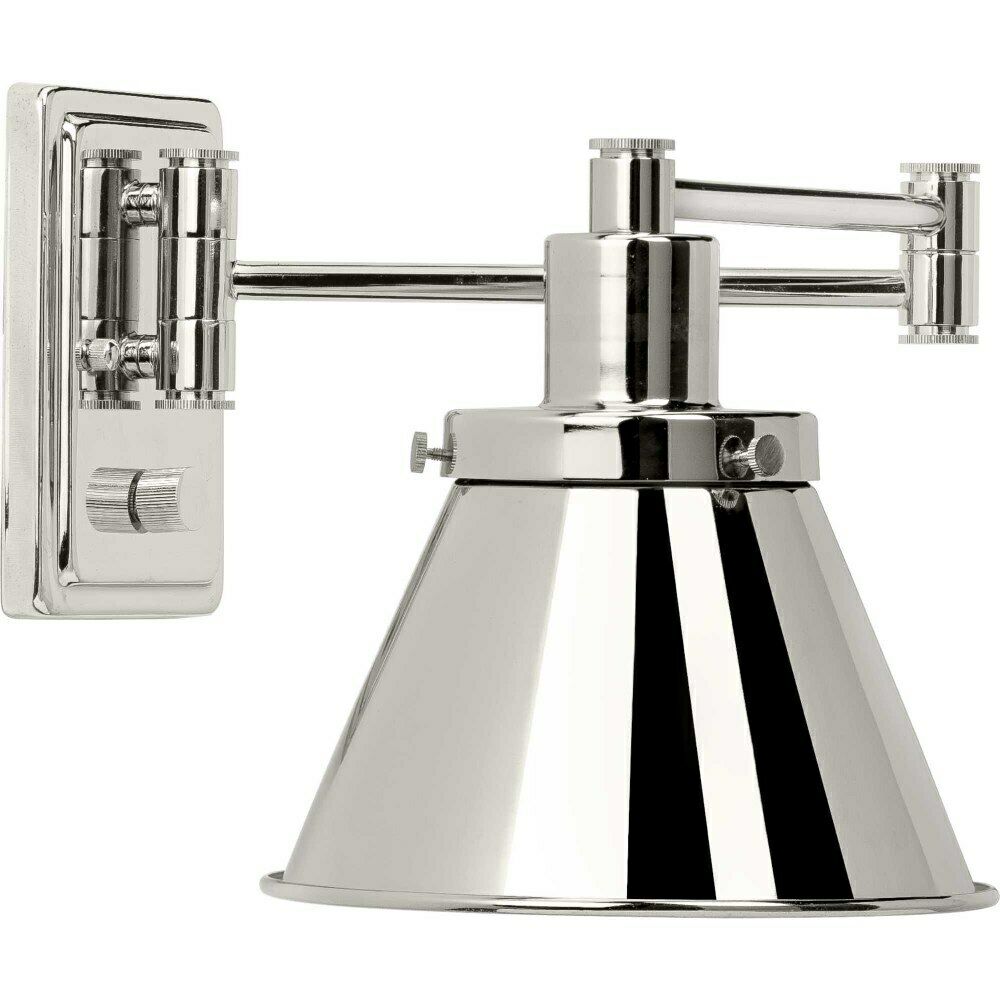 Progress Lighting Hinton 1-Light Polish Nickel Swing Arm Wall Light P710085-104