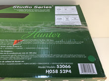 Load image into Gallery viewer, Hunter 53066 Studio Series 52&quot; Indoor Bright Brass Ceiling Fan with Light Kit
