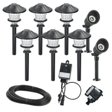 Load image into Gallery viewer, 8-PK Hampton Bay LED Landscape Path Light Deluxe Micro Spot Light Kit HDC33943BK
