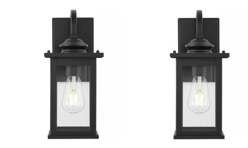 (2-Pack) Jonathan Y Cary 1-Light Black LED Wall Light Lantern Sconce JYL7606A