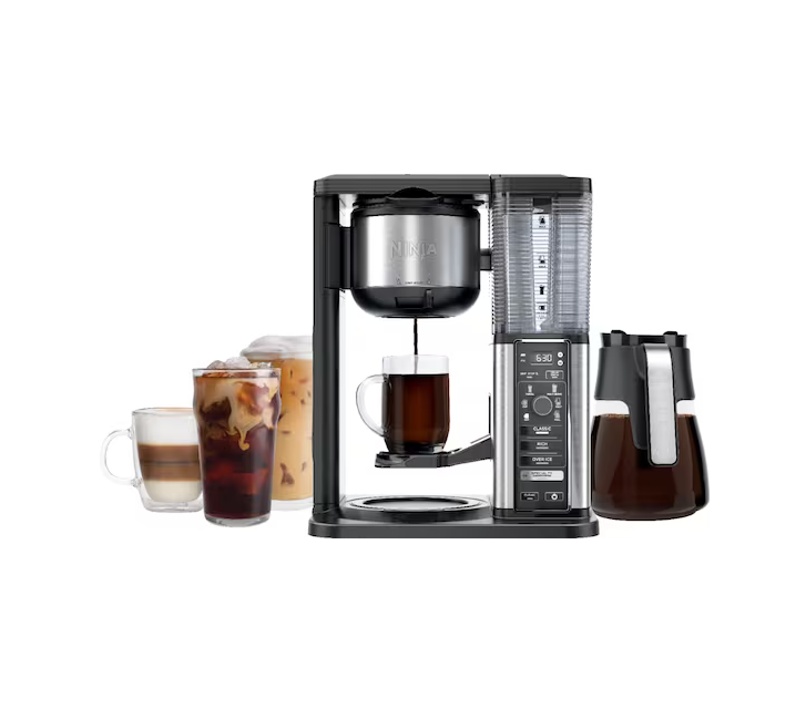 Ninja CM401 Specialty Fold-Away Frother Coffee Maker - Glass Carafe