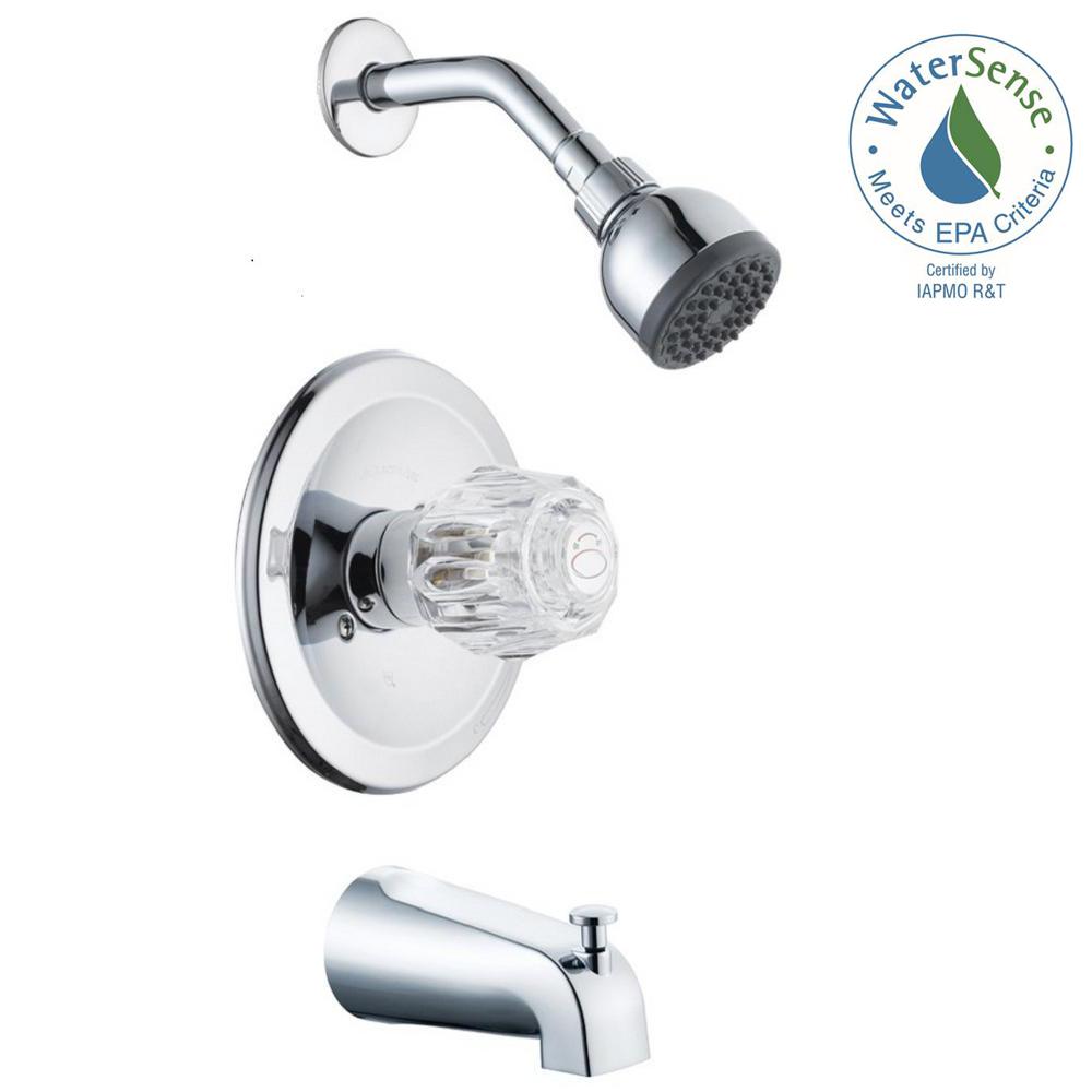 Glacier Bay 874-0101 Aragon 1-Handle 1-Spray Tub and Shower Faucet in Chrome