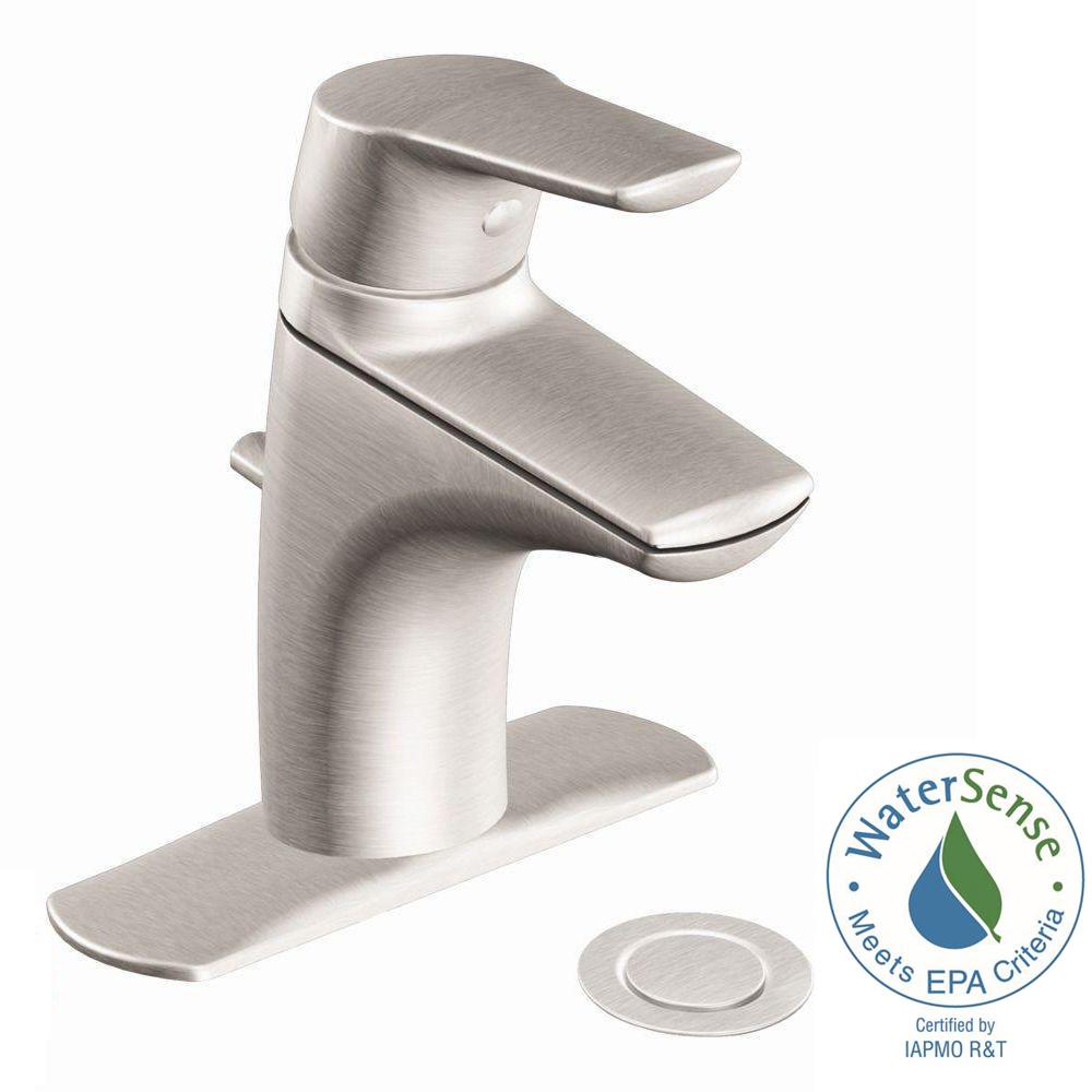 MOEN 6810BN Method Single Hole Single Handle Bathroom Faucet, Brushed Nickel