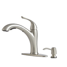 Load image into Gallery viewer, Giagni LK200-SS Abete Stainless Steel Deck Mount Pull-Out Kitchen Faucet 672118

