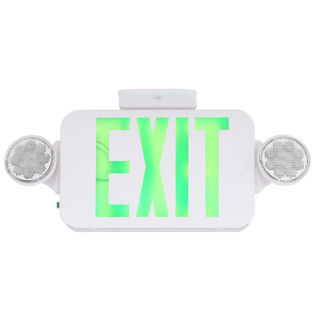 Progress Lighting Thermoplastic LED Emergency/Exit Sign Green Letters PE011-30