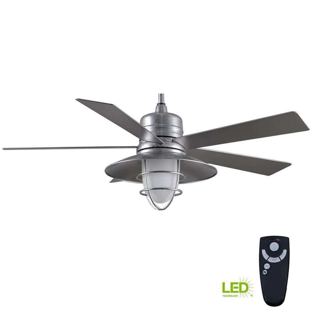 Home Decorators Grayton 54 in. LED Indoor/Outdoor Galvanized Ceiling Fan 24343