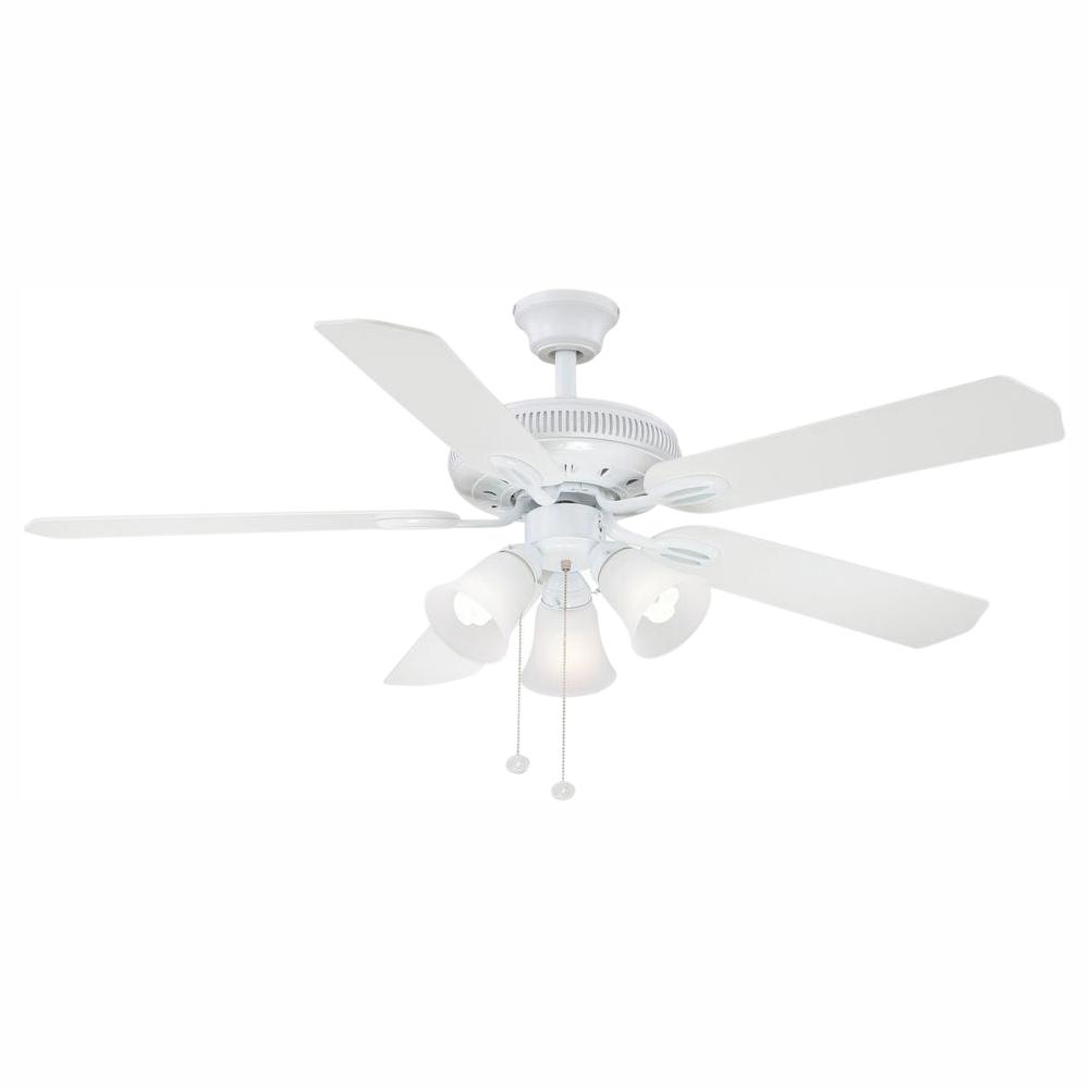 Hampton Bay Glendale AG524-WH 52 in. LED Indoor White Ceiling Fan 1002275181