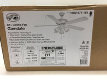 Load image into Gallery viewer, Hampton Bay Glendale AG524-WH 52 in. LED Indoor White Ceiling Fan 1002275181
