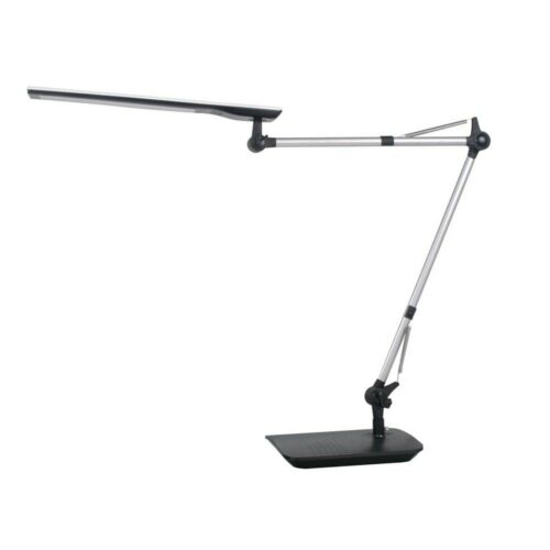35 in Silver/Black LED Desk Lamp Adjustable Double Arm Touch Activation VLED1509