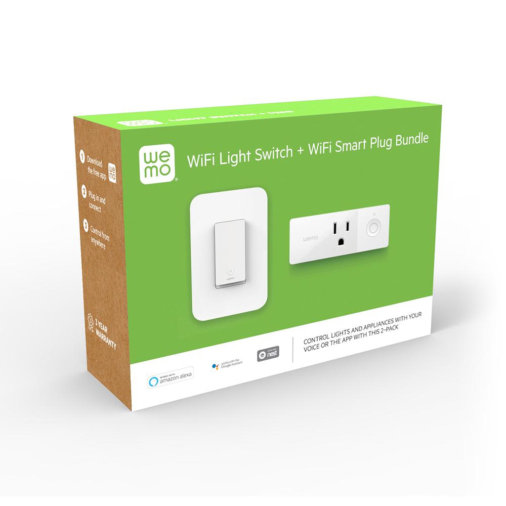 WeMo Wi-Fi Light Switch and Smart Plug Bundle WLSP3063-BDL