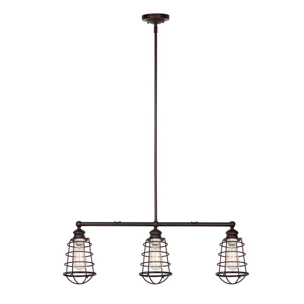 Design House 519785 Ajax 3-Light Textured Coffee Bronze Indoor Pendant