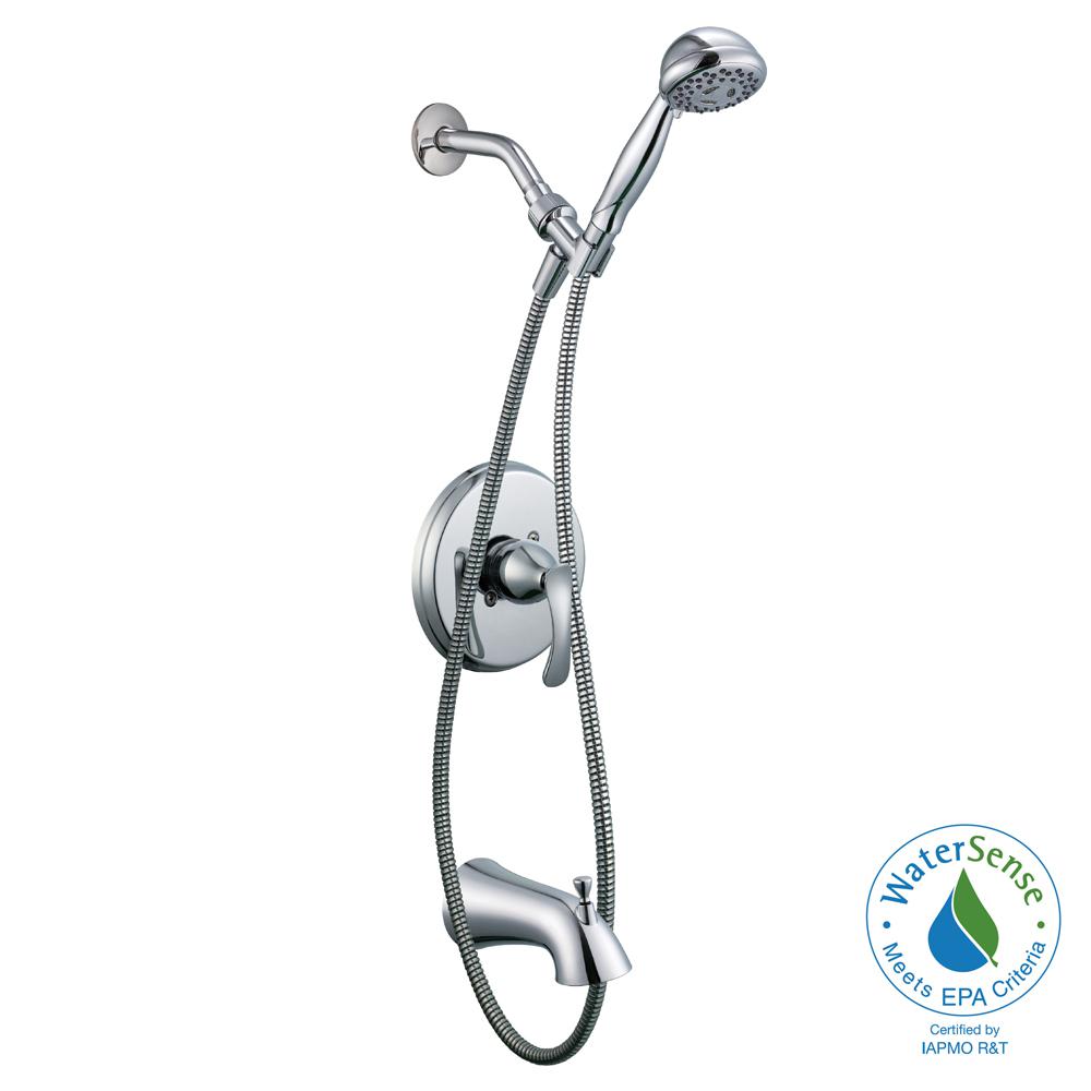 Glacier Bay 873W-4101 Edgewood WaterSense 1Handle Tub and Shower Faucet Chrome