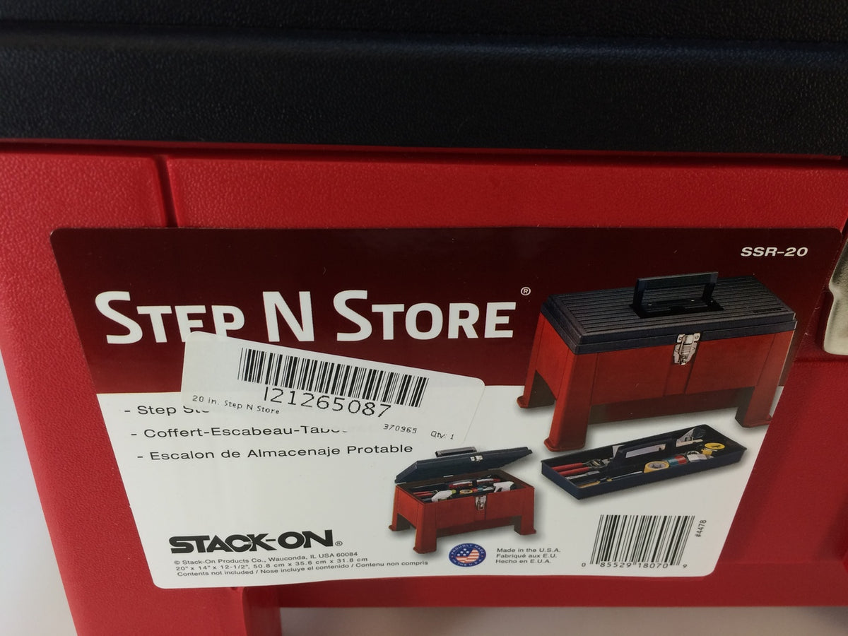 Stack‑On SSR‑20 Step N Store Stool Black Red – NT Electronics LLC